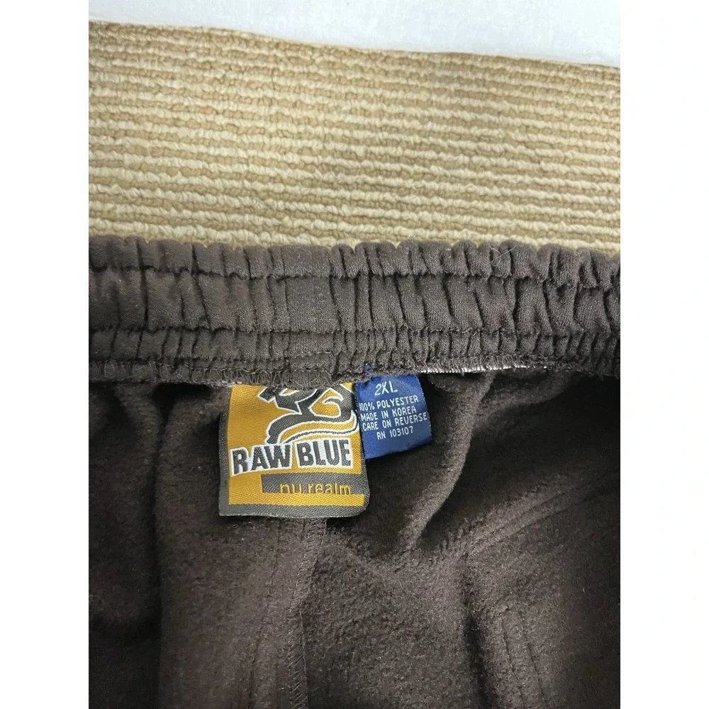 Vintage‎ 90's Raw Blue Cargo Sweatpants Brown Polyester Men's 2XL